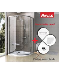 SPECIAL RAVAK shower enclosure set PIVOT PSKK3-90 satin + glass Transparent