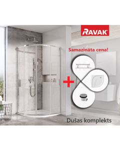 AKCIJA RAVAK dušas kabīnes komplekts BLIX SLIM BLSCP4-80 spīdīga + caurspīdīgs stikls