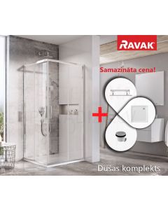 AKCIJA RAVAK dušas kabīnes komplekts BLIX SLIM BLSRV2-80 spīdīga + caurspīdīgs stikls