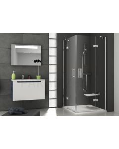 Ravak stūra dušas kabīne SmartLine SMSRV4 80 hroms + caurspīdīgs stikls