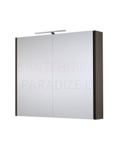 RB veidrodinė spintelė  80 su LED GARDA (juodas ąžuolas) 650x800x120 mm