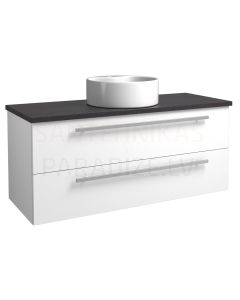 RB SERENA 120 sink cabinet with sink RONDO (glossy white/black oak) 500x1190x465 mm