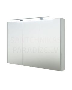 RB veidrodinė spintelė 100 su LED GARDA (balta blizgi) 650x1000x120 mm