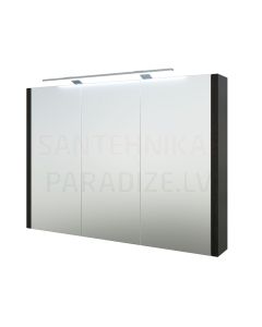RB spoguļskapītis 100 ar LED GARDA (melns ozols) 650x1000x120 mm