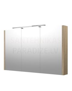 RB veidrodinė spintelė 100 su LED GARDA (pilkas ąžuolas) 650x1000x120 mm