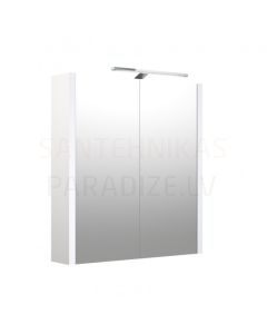 RB veidrodinė spintelė  60 su LED GARDA (balta blizgi) 650x600x120 mm