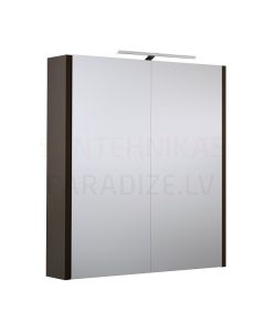 RB spoguļskapītis  60 ar LED GARDA (melns ozols) 650x600x120 mm