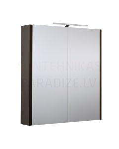 RB veidrodinė spintelė  60 su LED GARDA (juodas ąžuolas) 650x600x120 mm