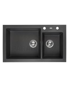 Reginox stone mass kitchen sink Amsterdam 25 Black Silvery 86x50cm