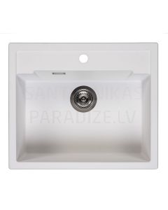 Reginox stone mass kitchen sink Amsterdam 54 Pure White tapwing 60x51cm