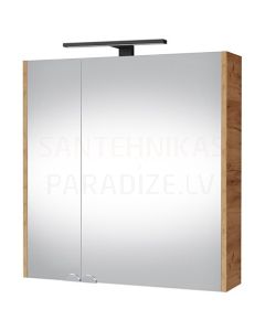 RIVA mirror cabinet with LED SV 64E Gold Craft Oak