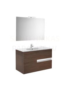 Furniture set Victoria-N (sink with cabinet, mirror with lighting) 800 mm, textured wenge