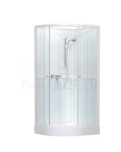 Roltechnik dušas kabīne SANIPRO LINE SIMPLE Balts + caurspīdīgs stikls 205x90x90