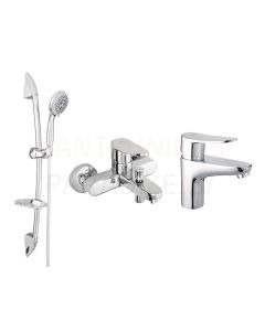 Rubineta bathroom faucet set Static-10 + Static-18 + Accord-Aqua-Superflex