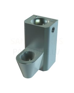 SANELA PIEZO anti-vandal toilet set with washbasin, floor-mounted toilet, 24V