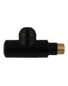 HERZ DE LUXE return valve straight 1/2' (black)