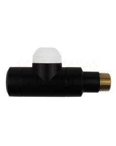 HERZ DE LUXE термостатический клапан TS-90 прямой 1/2' (черный)