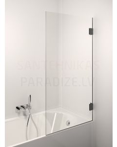 STIKLA SERVISS cтенка для ванны FRESCO BLACK прозрачное стекло 150x90