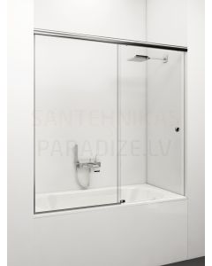 STIKLA SERVISS cтенка для ванны ARIANNA хром + прозрачное стекло 150x140