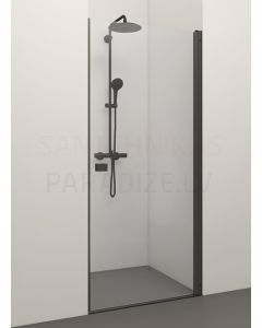 STIKLA SERVISS dušas durvis ELEGANTE 8 BLACK caurspīdīgs stikls 200x100