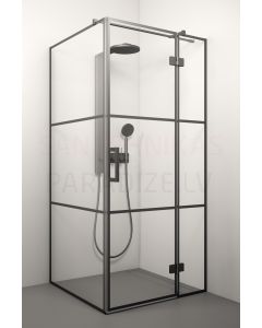 STIKLA SERVISS dušas kabīne LORENA BLACK DEEP 2 caurspīdīgs stikls 200x100x100