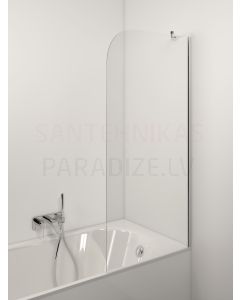 STIKLA SERVISS vannas siena CARLA hroms + caurspīdīgs stikls 150x120