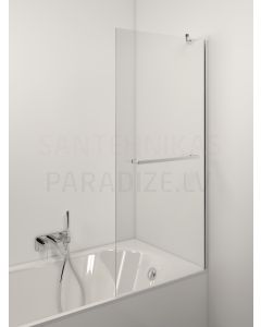 STIKLA SERVISS bathtub screen NOA chrome + transparent 150x120