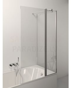 STIKLA SERVISS vannas siena MERITA hroms + caurspīdīgs stikls 150x120