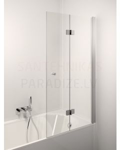 STIKLA SERVISS bathtub screen BELLA chrome + transparent 150x100