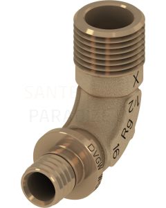 TECEflex 16 mm x 1/2" āv līkums 90° ar ārējo vītni bronza