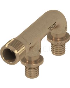 TECEflex double connection, pressure-loss-optimised 16 x R 1/2“ bronze