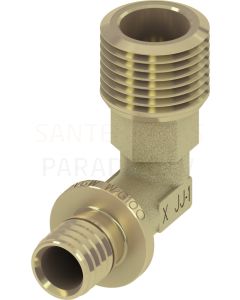 TECEflex 16 mm x 1/2" āv līkums 90° ar ārējo vītni misiņš