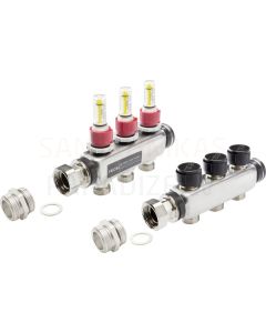 TECEfloor SQL extension set for heating circuit manifold with flow rate indicator 2 circuits L = 153 mm  
