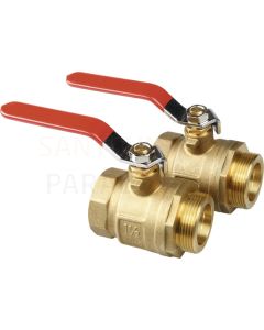 TECEfloor SQL industrial ball valve set DN1 1/2'' (long) brass 2pc