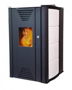Thermoflux granulu kamīns-krāsns ar apkures piesl INTERIO 14 (balts)