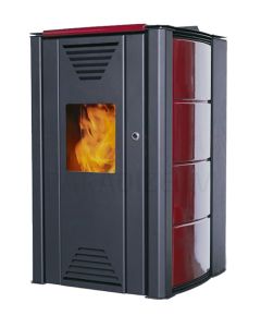 Thermoflux granulu kamīns-krāsns ar apkures piesl INTERIO 14 (sarkans)