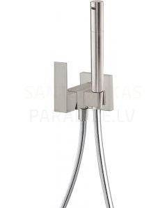 TRES CUADRO Concealed single lever faucet with bidet shower, Steel