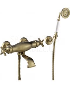 TRES CLASIC RETRO Thermostatic bath and shower faucet, Antique brass, cooper matt