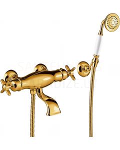TRES CLASIC RETRO Thermostatic bath and shower faucet, gold