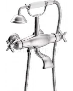 TRES CLASIC RETRO Thermostatic bath and shower faucet with mount, Chromium