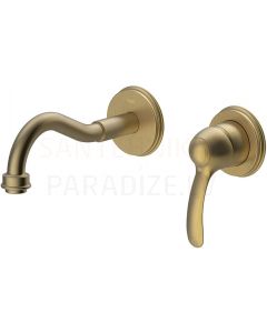 TRES CLASIC RETRO Single-lever wall-mounted faucet, Antique brass, cooper matt