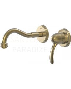 TRES CLASIC RETRO Single-lever wall-mounted faucet, Antique brass, cooper