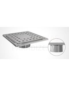 Stainless steel shower trap INOX BASE BOTTOM OUT Ø50 15x15cm