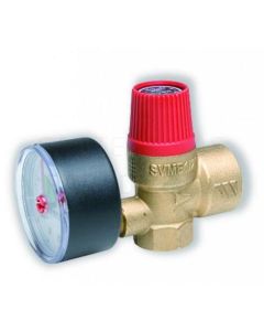 WATTS SVM drošības diafragmas vārsts ar manometru 1/2'х3/4' 2.5bar