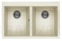 ELLECI stone mass kitchen sink QUADRA 350 Bianco Antico 79x50 cm