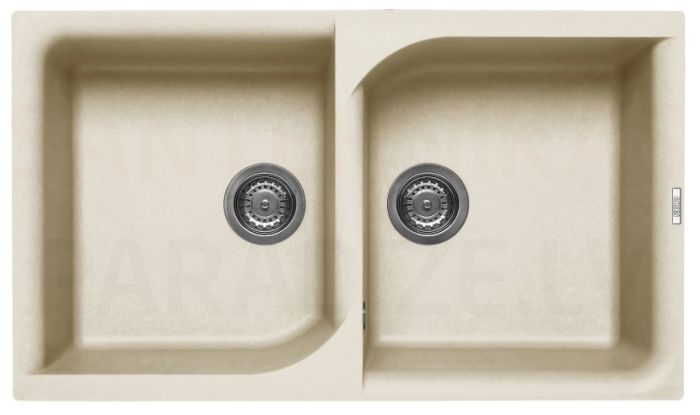 ELLECI akmens masas virtuves izlietne EGO 450 Bianco Antico 86x50 cm