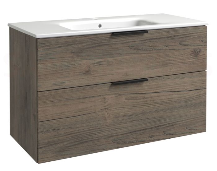 RB GRAND 100 izlietnes skapītis ar izlietni (brūns ozols) 600x1000x460 mm