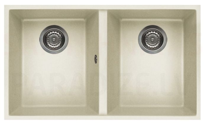 ELLECI akmens masas virtuves izlietne QUADRA 350 UNDERMOUNT Bianco Antico 76x43.5 cm