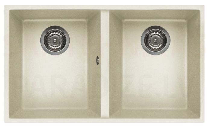 ELLECI stone mass kitchen sink QUADRA 350 UNDERMOUNT Bianco Antico 76x43.5 cm