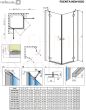 RADAWAY dušas kabīne FUENTA NEW KDD 200x 80x 80 Chrome + caurspīdīgs stikls
